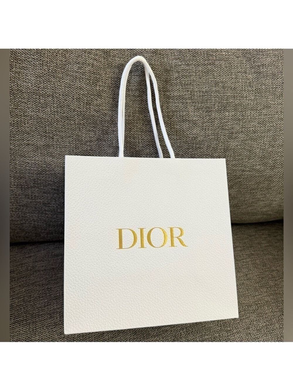 Christian Dior Medium Square Gift Paper Bag White New Empty Authentic